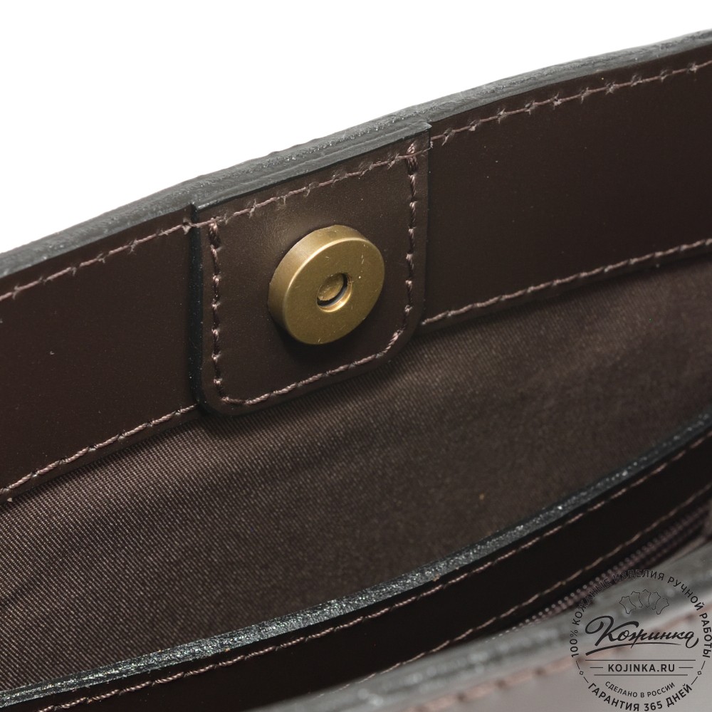Женская кожаная сумка "Кантри" (темно-коричневый)