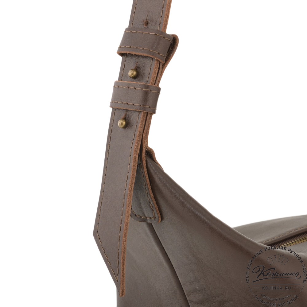 Женская кожаная сумка "Тойс" (коричневая)