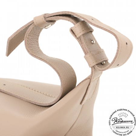 Женская кожаная сумка "Тойс" (темно-бежевая)