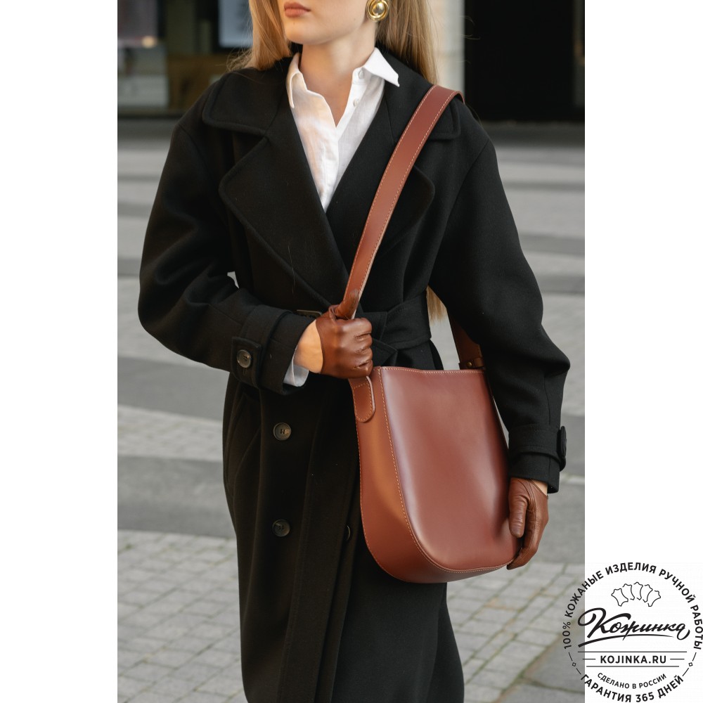 Женская кожаная сумка "Кантри" (темно-коричневый)