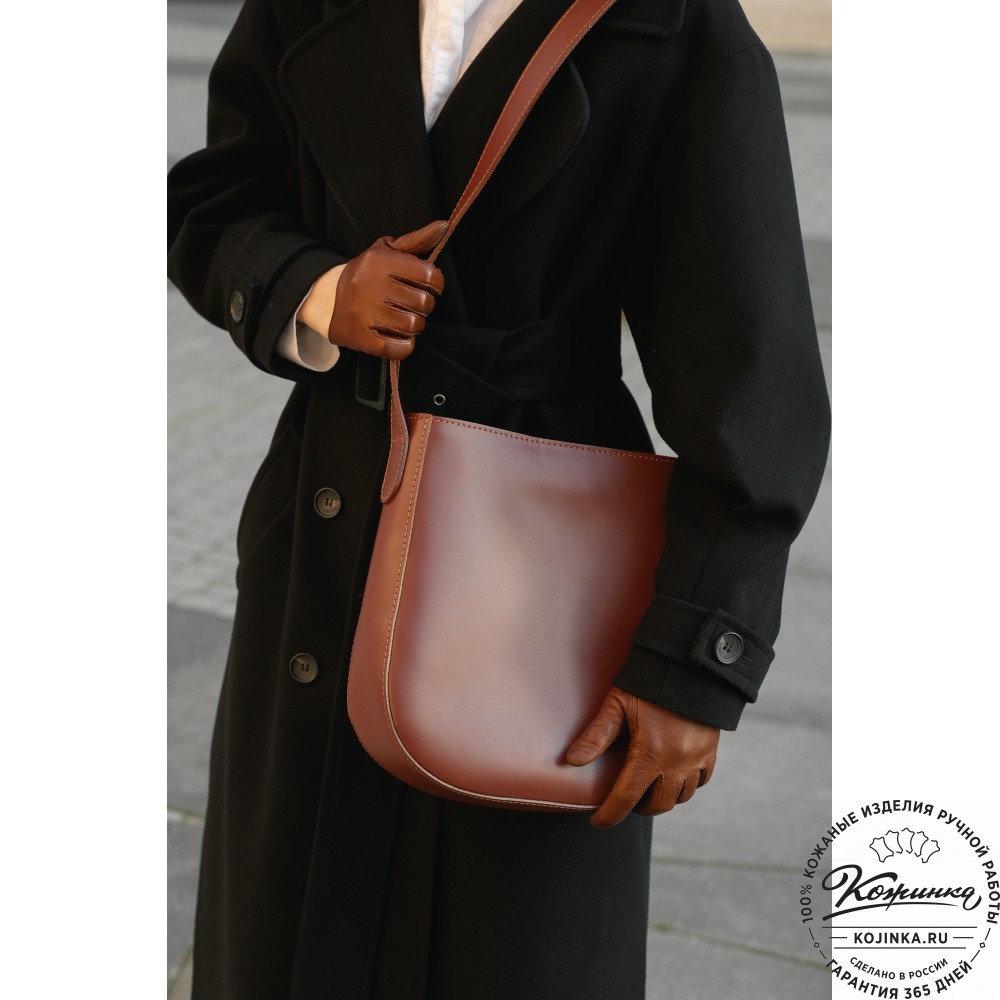 Женская кожаная сумка "Кантри" (темно-коричневый)
