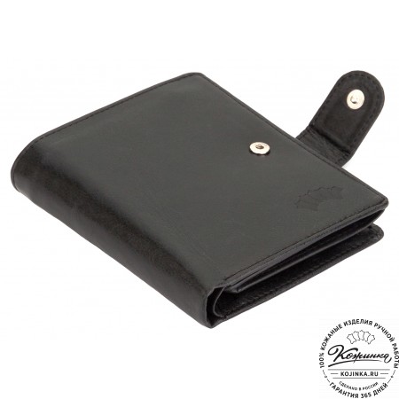 Кожаное портмоне "Пушкин" (чёрное)
