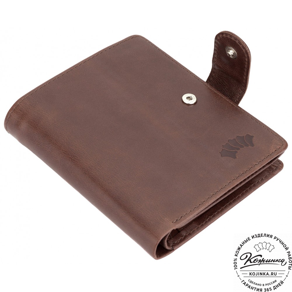 Кожаное портмоне "Пушкин" (коричневое)