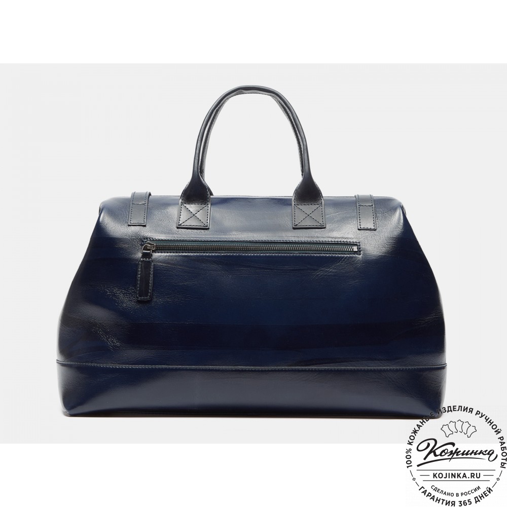 Кожаная дорожная сумка "Вояж" (синяя)
