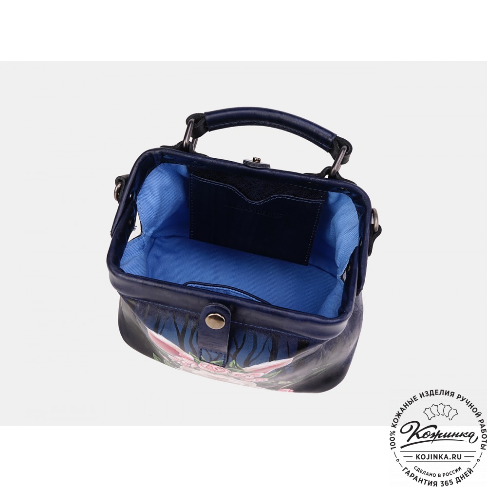 Сумка Фрейм "Кролик в розах" (cиняя)