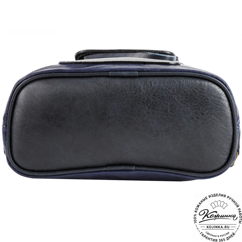 Женский кожаный рюкзак "Гейша" (синий)