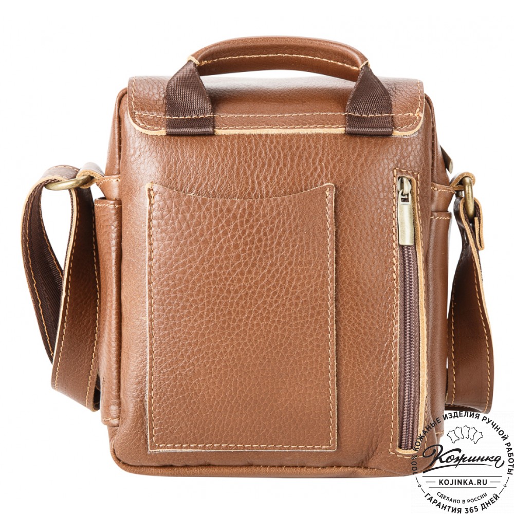 Кожаная сумка через плечо "Шерлок" (светло-коричневая)