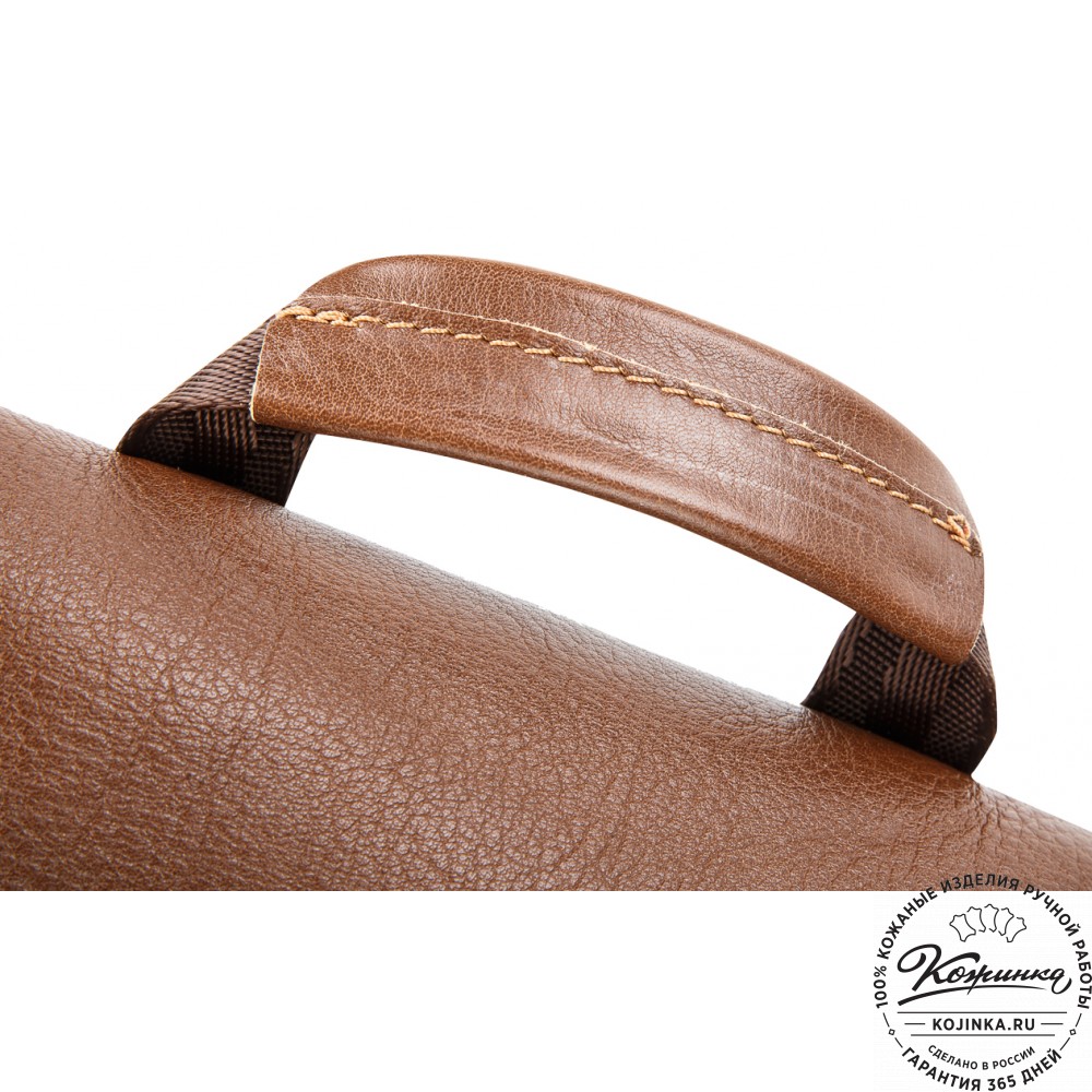 Кожаная сумка через плечо "Шерлок" (светло-коричневая)