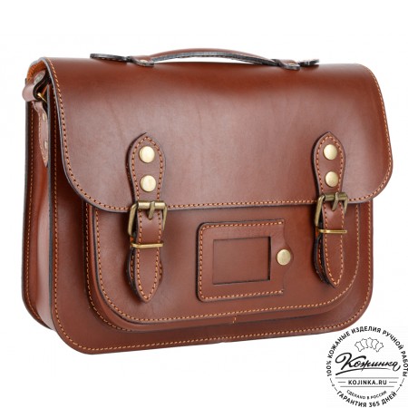 Кожаный портфель "Сатчел"  (коричневый)