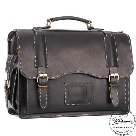 Кожаный портфель-кофр "Адъютант" (чёрный)