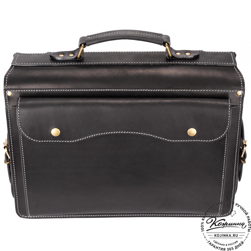 Кожаный портфель-кофр "Адъютант" (чёрный)