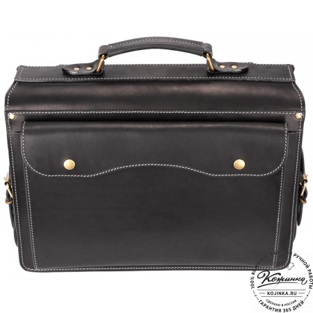 Кожаный портфель-кофр "Адъютант" (чёрный)