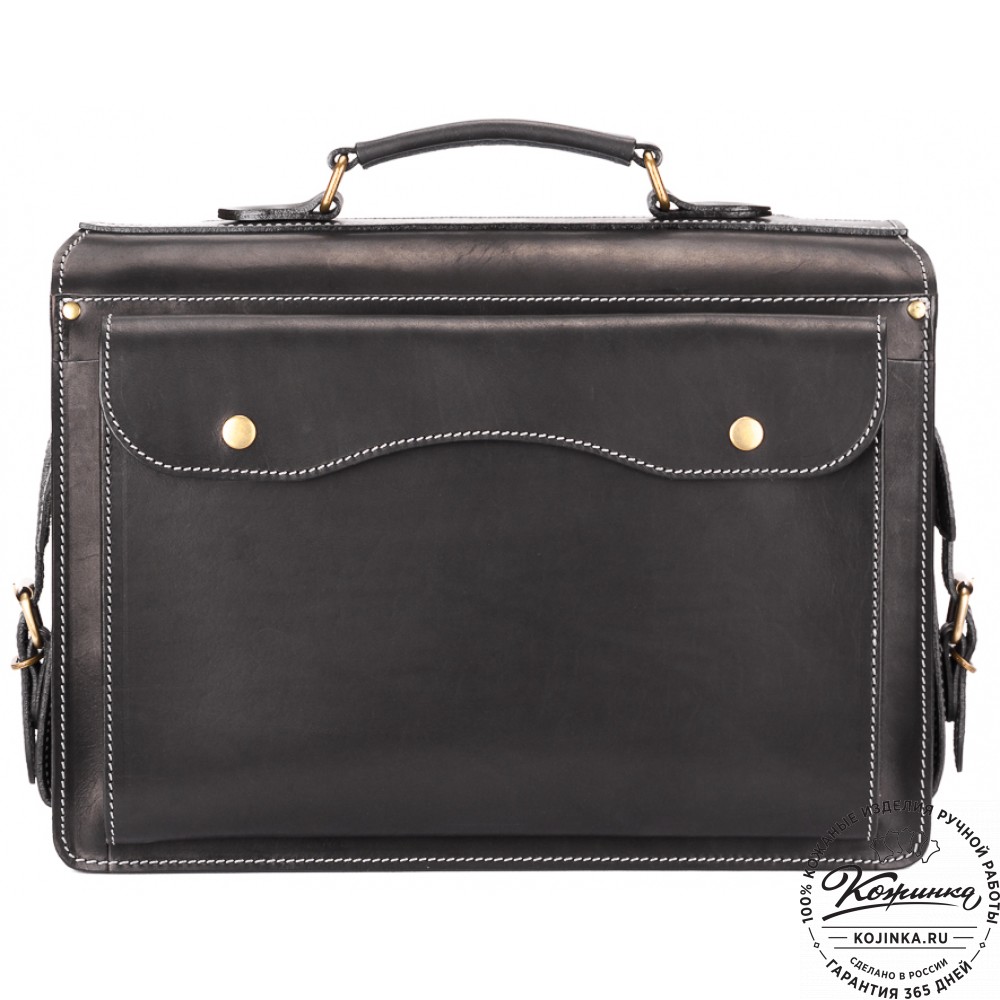Кожаный портфель-кофр "Адъютант" (чёрный)