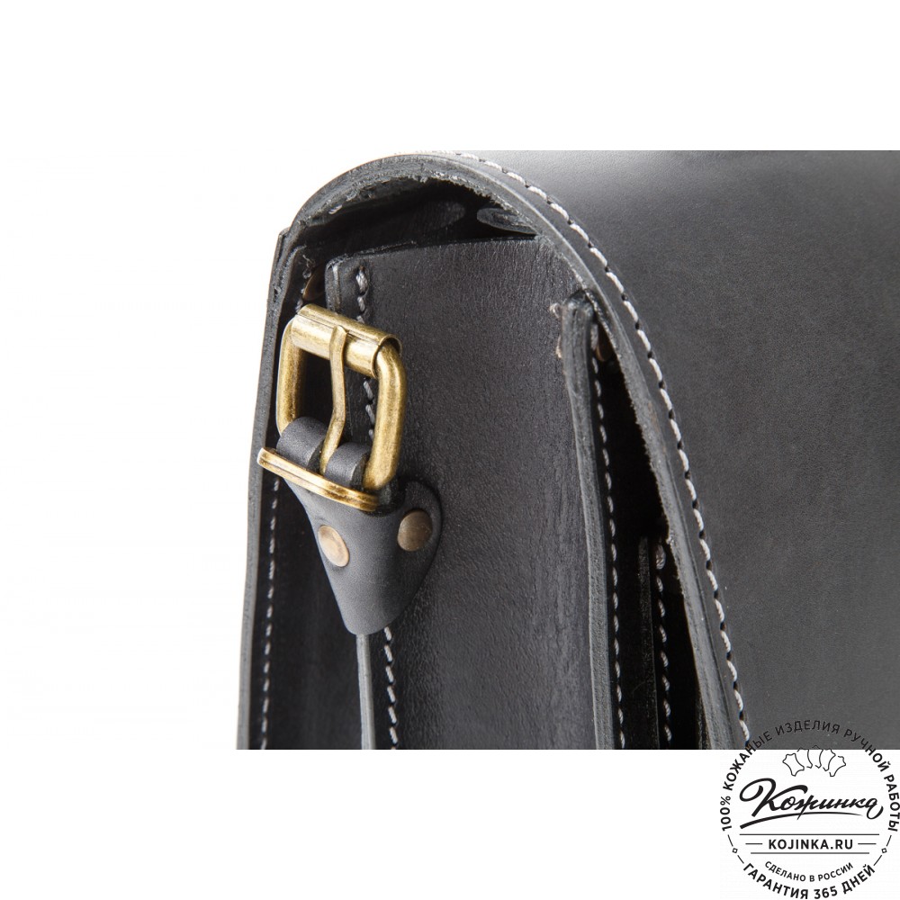 Мужской кожаный портфель "Премьер" (чёрный)