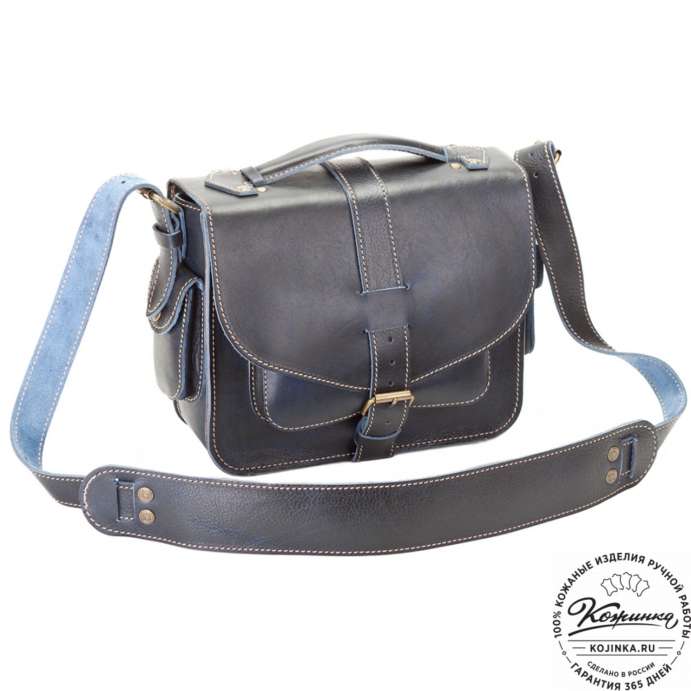 Кожаная  сумка "Виктория" (синий эксклюзив)