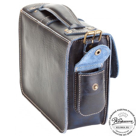 Кожаная  сумка "Виктория" (синий эксклюзив)