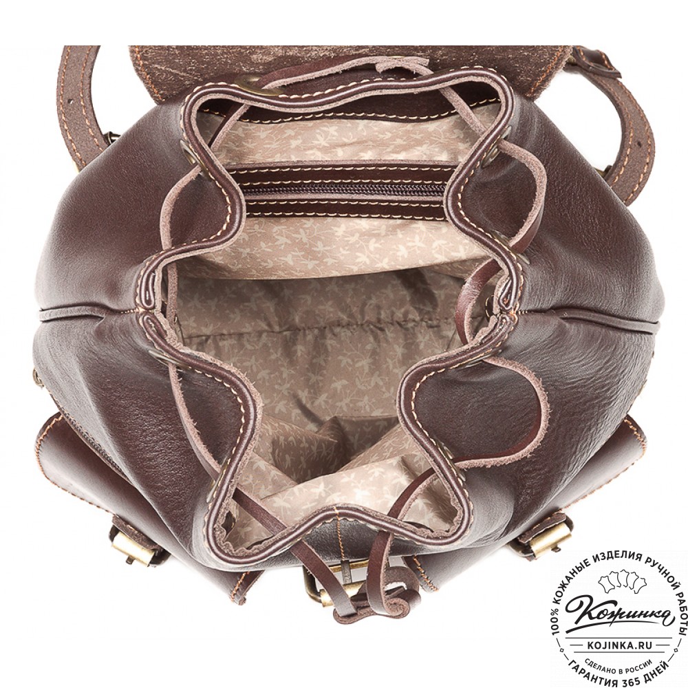 Кожаный рюкзак "Пилот" (темно-коричневый)