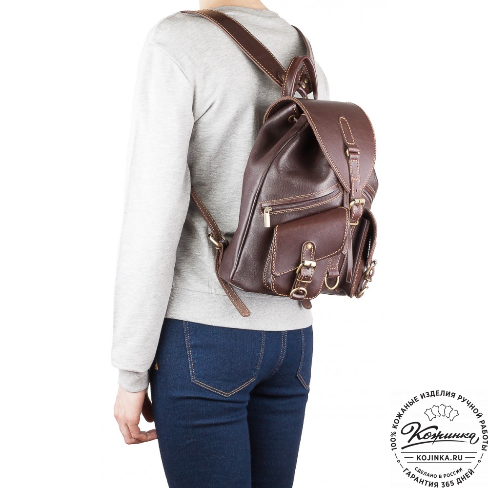 Кожаный рюкзак "Пилот" (темно-коричневый)