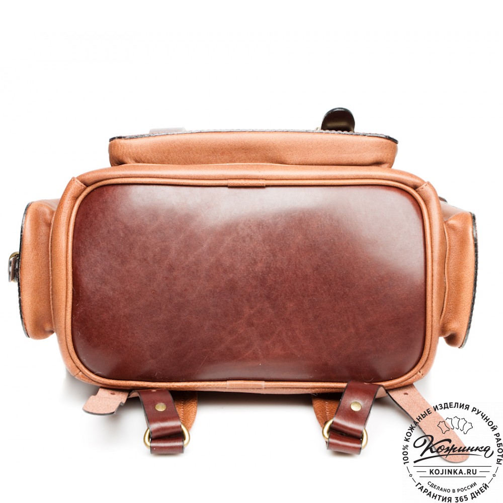 Мужской кожаный рюкзак "Следопыт" (коричневый)