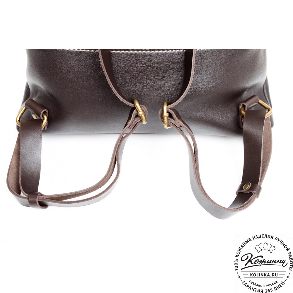 Кожаный рюкзак "Спэйс" (темно-коричневый)