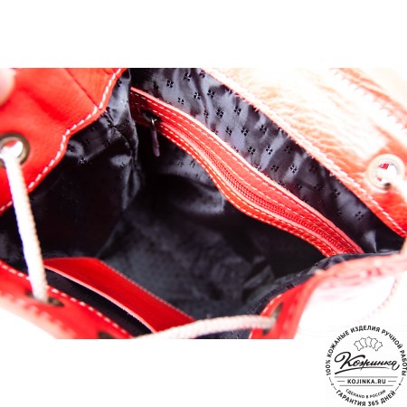 Женский кожаный рюкзак "Жоли" (красный)