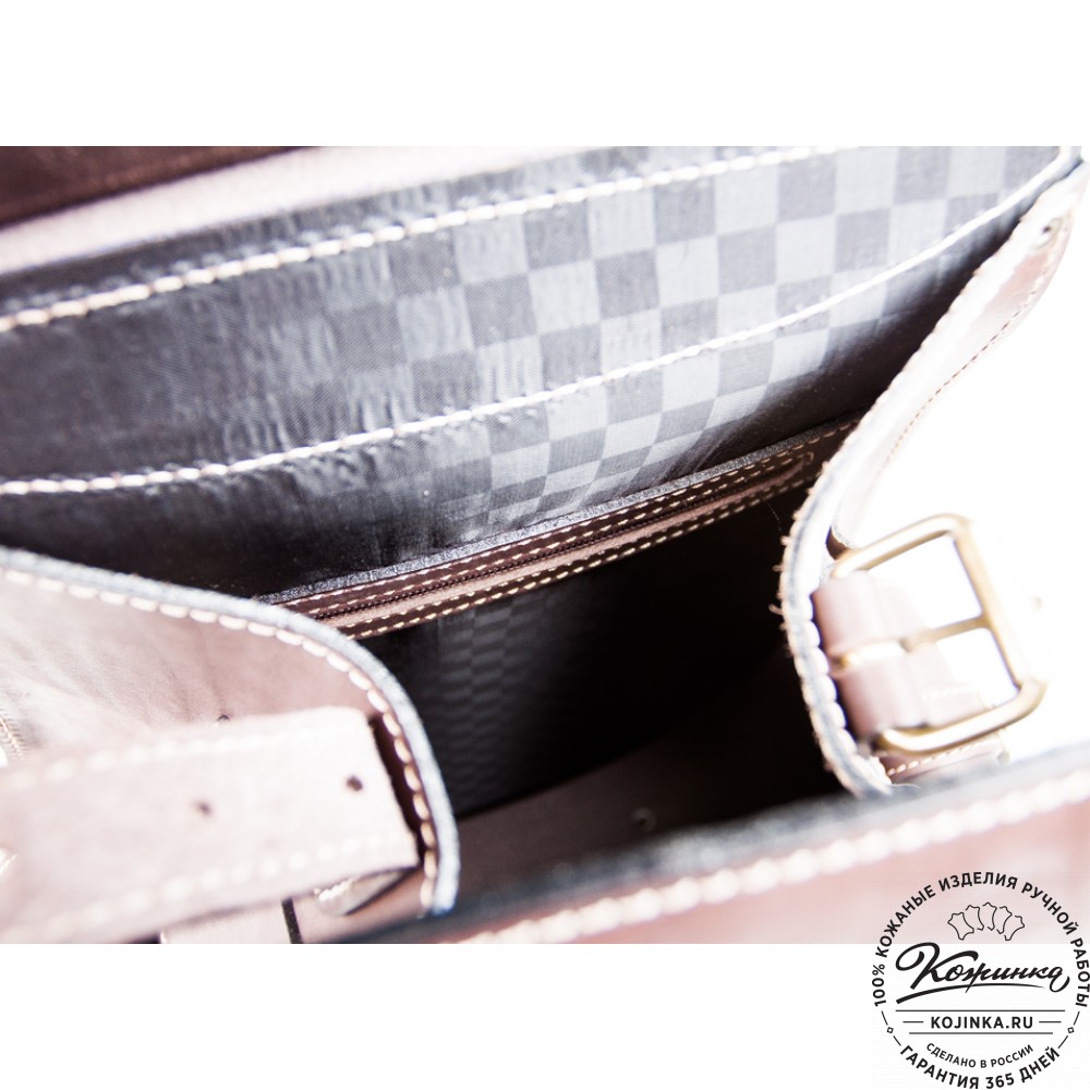 Мужской кожаный рюкзак "Байкер" (коричневый)