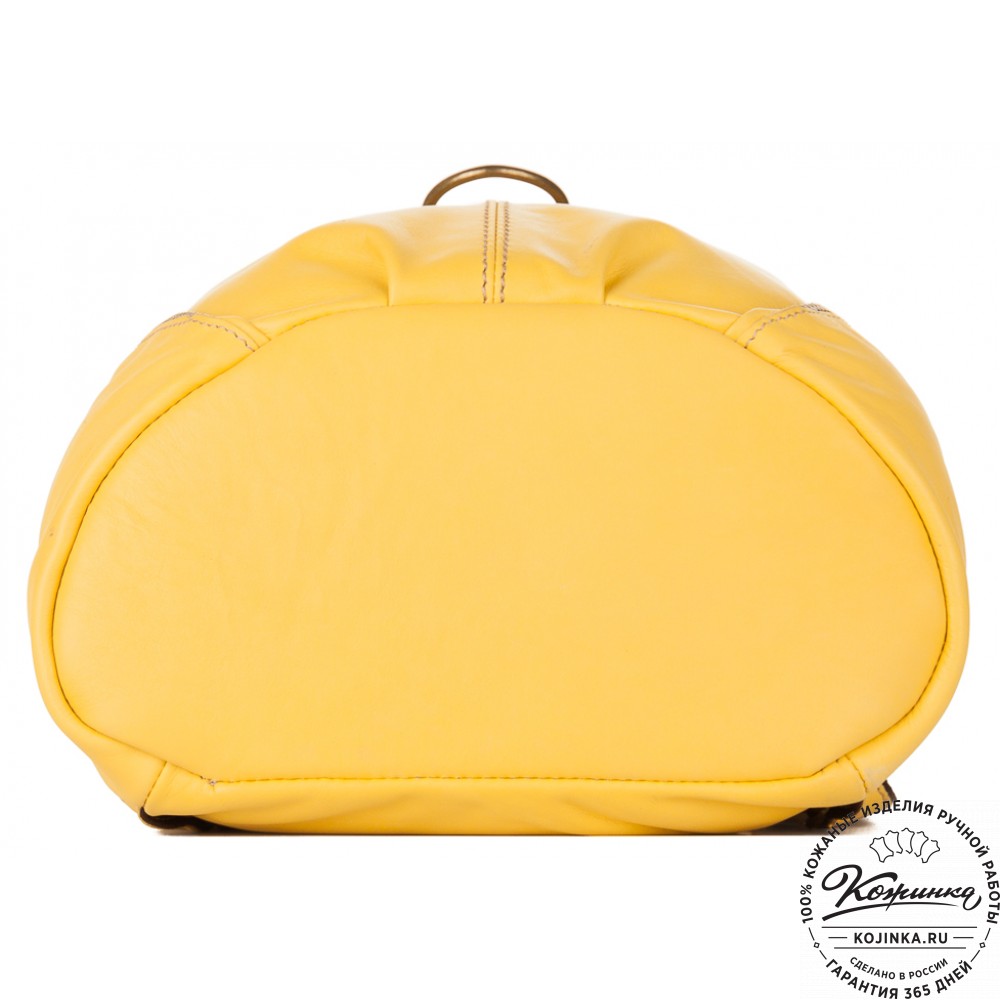 Женский кожаный рюкзак "Скиппи" (желтый)