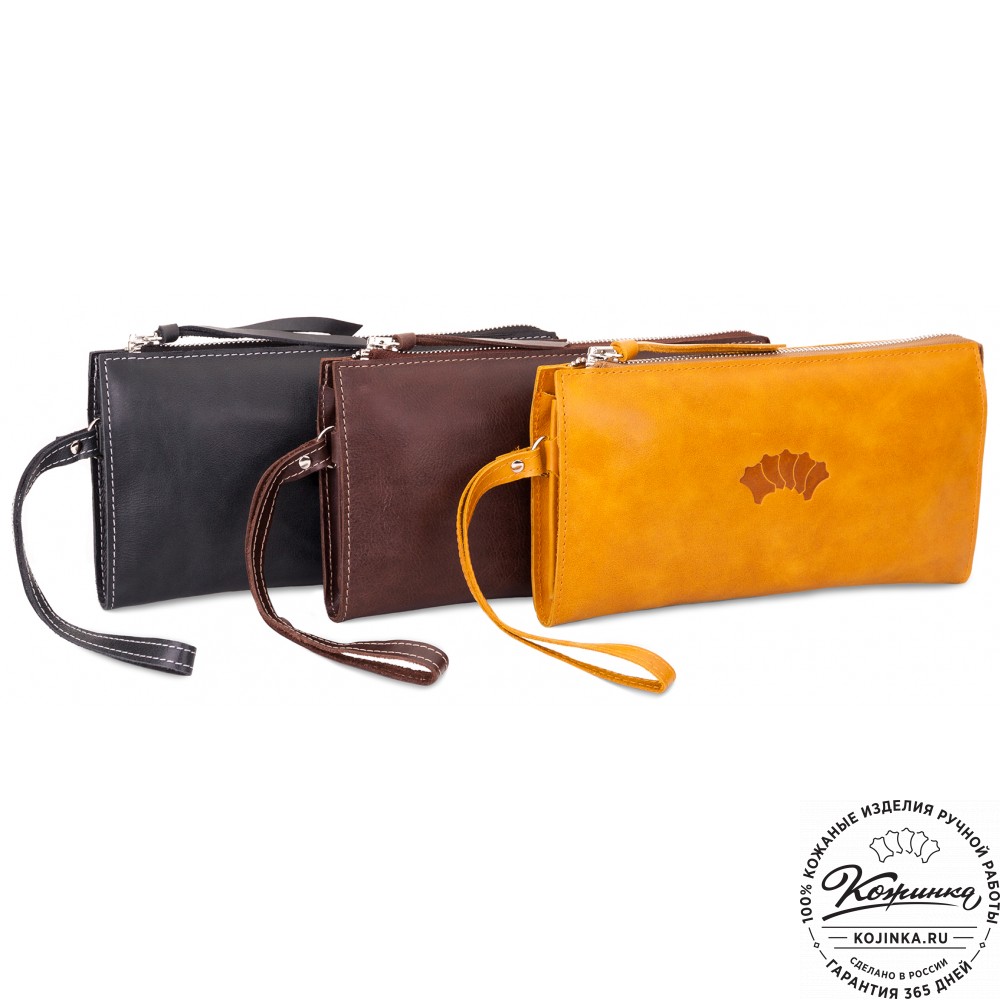 Кожаный клатч  Москва (желтый)