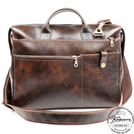 Кожаная деловая сумка "Гранд" (коричневый эксклюзив)