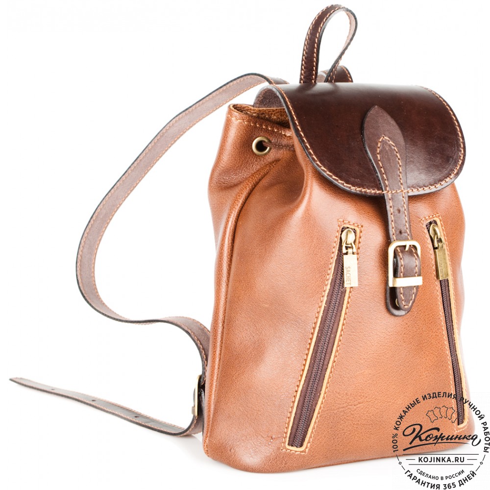 Женский кожаный рюкзак "Жоли" (коричневый)