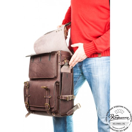 Мужской кожаный рюкзак "Легион" (коричневый)