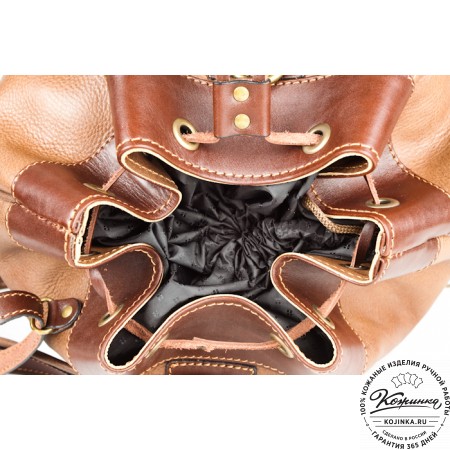 Кожаный рюкзак "СаШе" (коричневый)