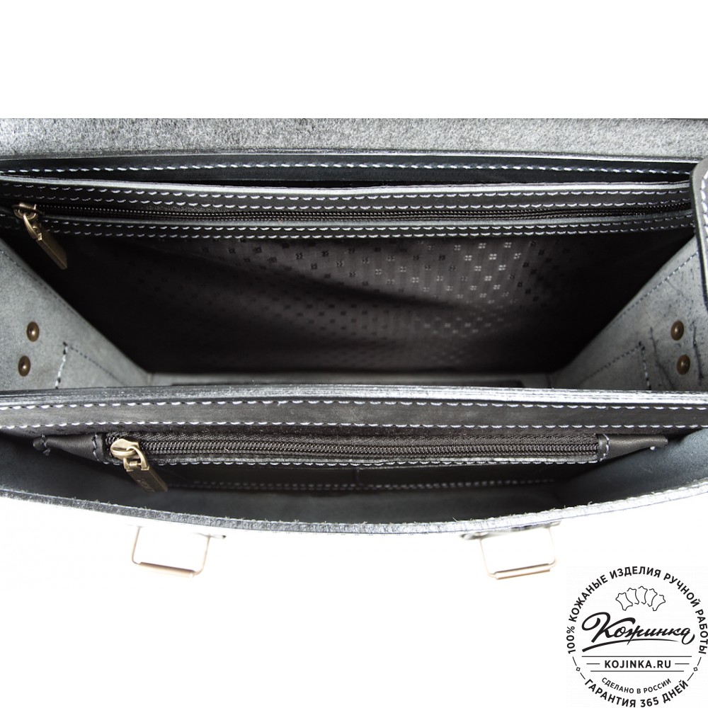 Кожаный портфель "Француз" (черный)