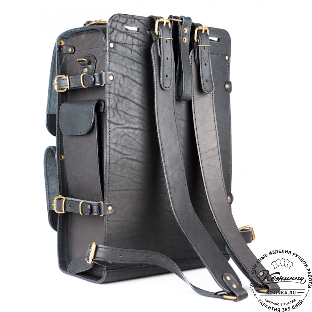 Мужской кожаный рюкзак "Легион" (чёрный)