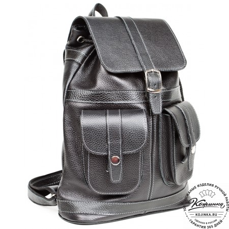 Кожаный рюкзак "Классика" (чёрный)