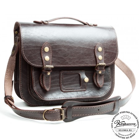 Кожаный портфель "Сатчел"  (тёмно-коричневый)