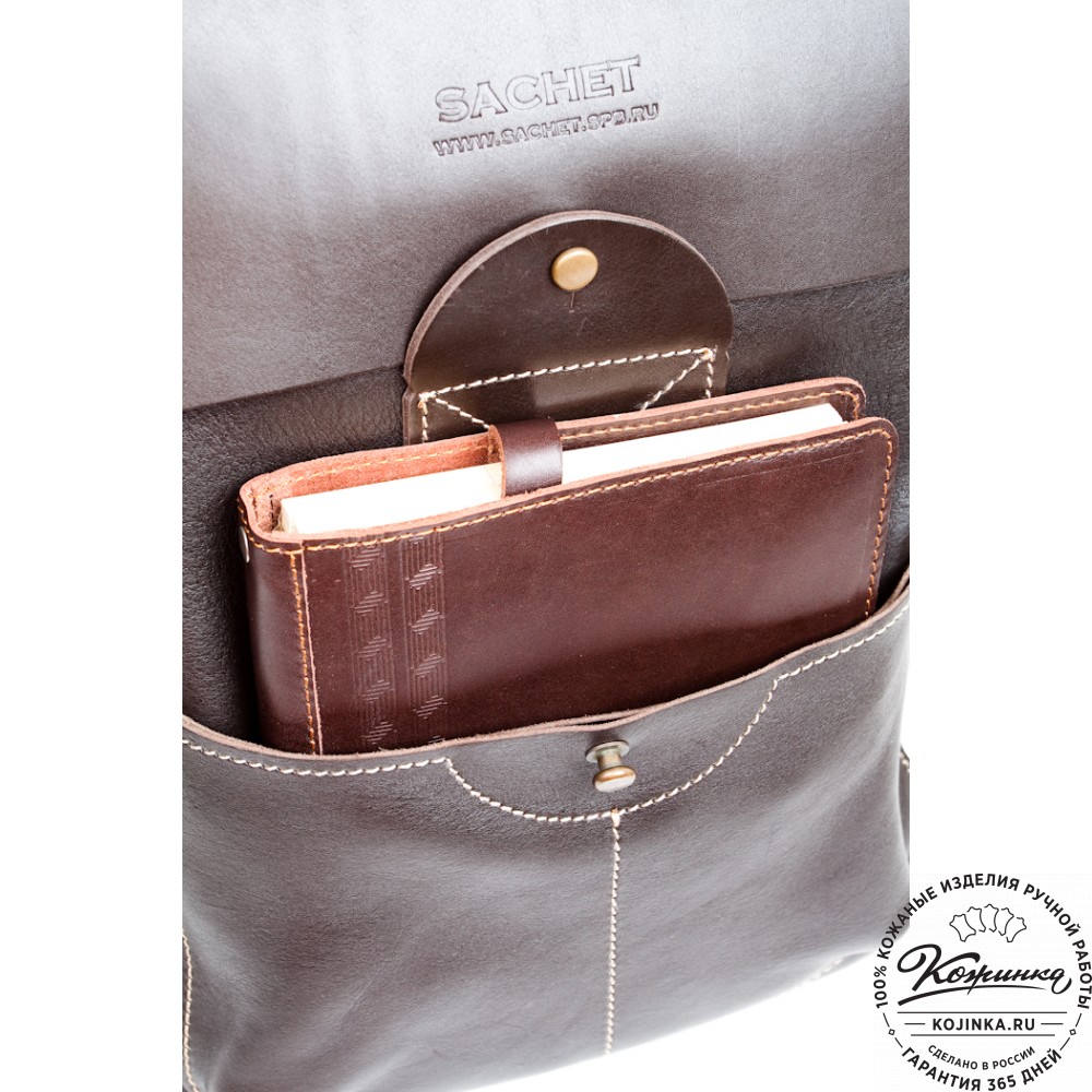 Кожаный рюкзак "Спэйс" (темно-коричневый)