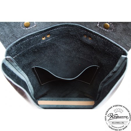 Кожаный рюкзак "Спэйс" (черный)