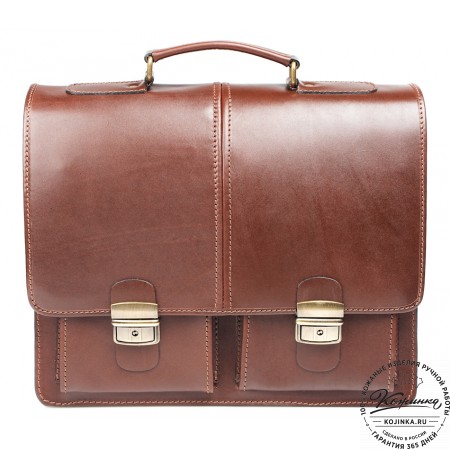 Кожаный деловой портфель "Адвокат-1" (коричневый)
