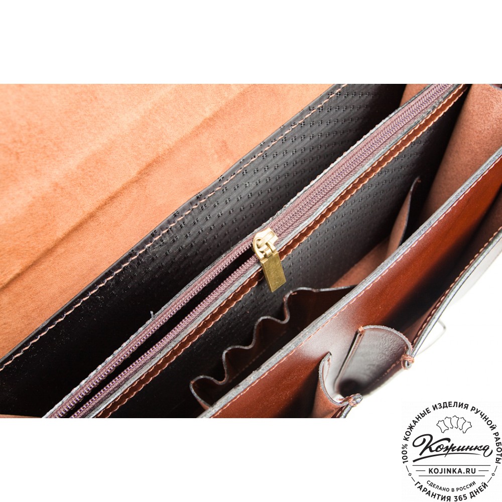 Кожаный деловой портфель "Адвокат-1" (коричневый)