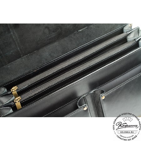 Кожаный портфель "Префект" (чёрный)