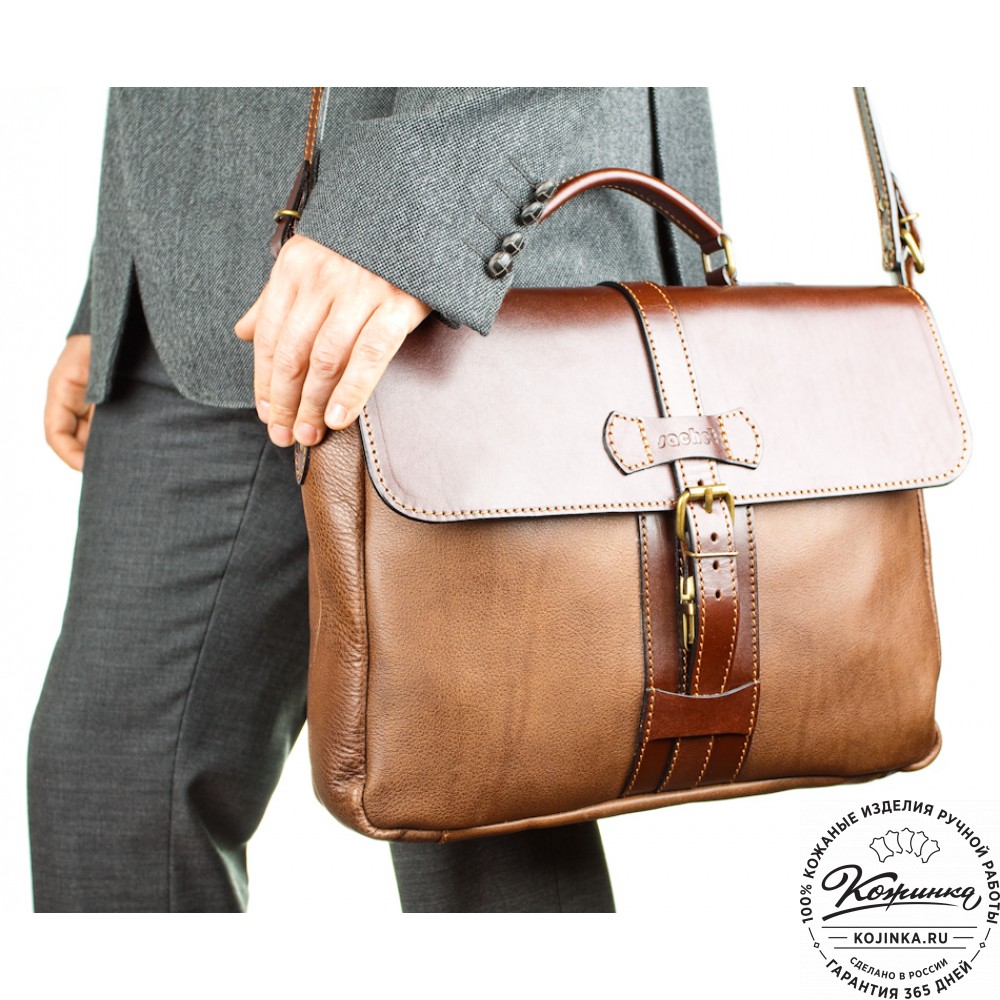 Кожаный портфель "Лайт" (коричневый)