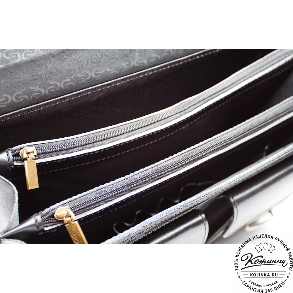 Мужской кожаный портфель "Престиж" (чёрный)