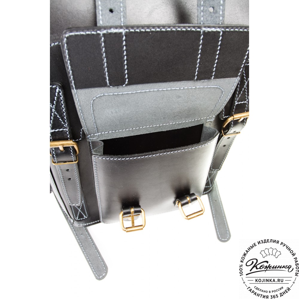 Кожаный рюкзак "Кэмэл" (чёрный)