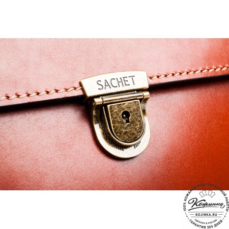 Деловой кожаный портфель "Мини" (тёмно-рыжий)