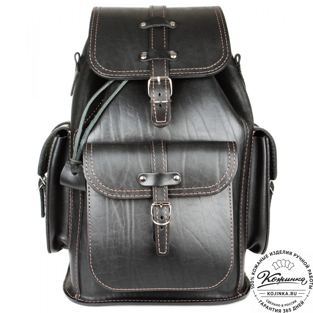 Кожаный рюкзак "Патриот" (чёрный)