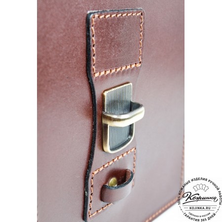 Деловой кожаный портфель "Увертюра" (коричневый)