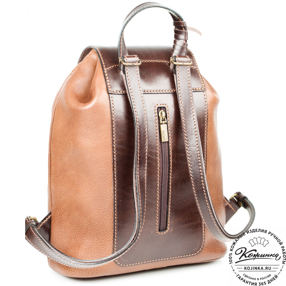 Женский кожаный рюкзак "Гейша" (коричневый)