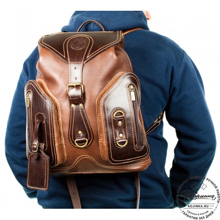 Кожаный рюкзак "Стиль 2" (коричневый)