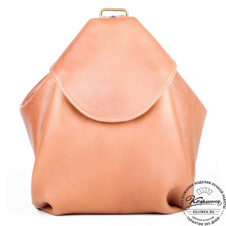 Кожаный рюкзак-сумка "Микки" (рыжий)